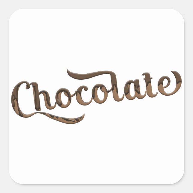 Chocolate Brown Retro Type Party Packaging Square Sticker (Front)
