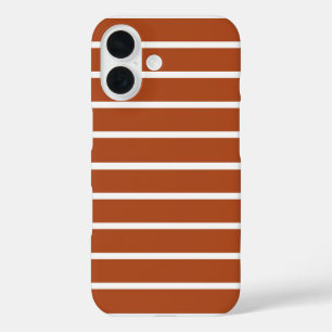 Chocolate Brown Stripes Design iPhone 16 Case
