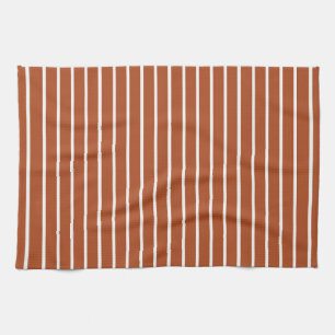 Chocolate Brown Stripes Design Kitchen Towel