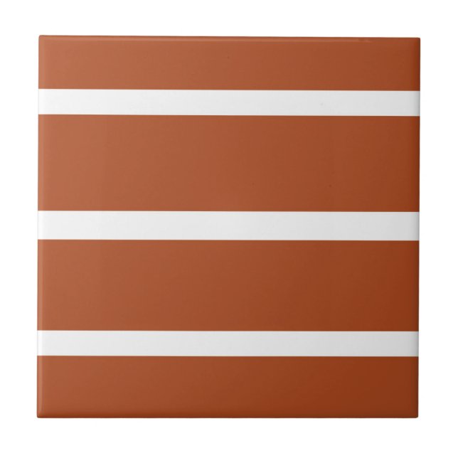 Chocolate Brown Stripes Design  Tile (Front)