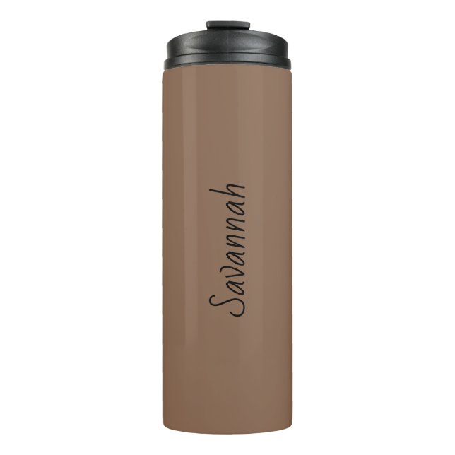 Chocolate-Brown Thermal Tumbler (Front)