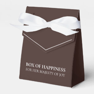 Chocolate Brown with White Text   Warm Luxe  Favor Box