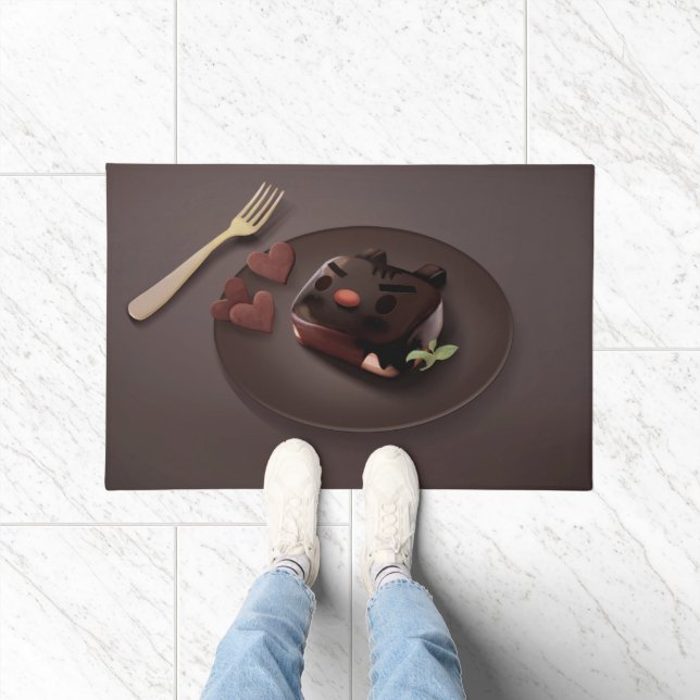 Chocolate Brownie Illustration Doormat (Indoor)