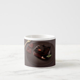 Chocolate Brownie Illustration Espresso Cup