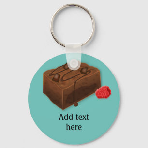 Chocolate Brownie with Choc Chunks and rRspberry K Keychain