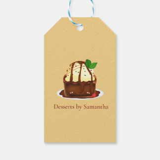 Chocolate Brownie With Vanilla Ice Cream Gift Tags