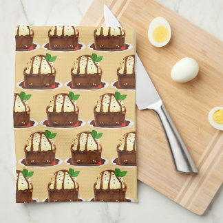 Chocolate Brownie With Vanilla Ice Cream Kitchen Towel
