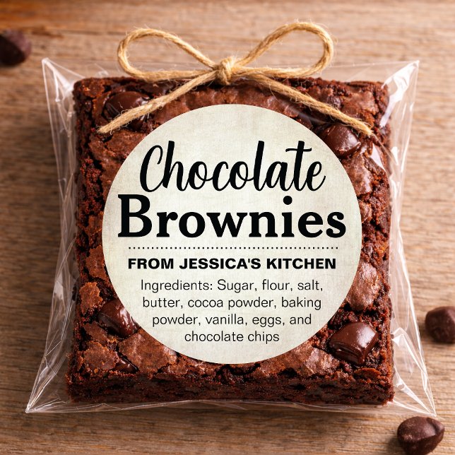 Chocolate Brownies (any word) Custom label CK012rd (Creator Uploaded)