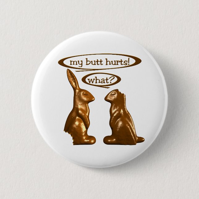 Chocolate bunnies 2 inch round button (Front)