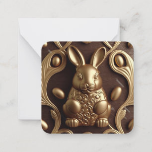 Chocolate bunny, easter greeting card
