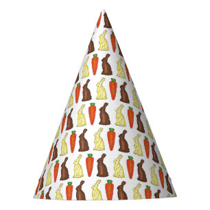 Chocolate Bunny Rabbit Carrot Easter Basket Candy Party Hat