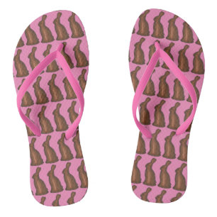 Chocolate Bunny Rabbit Easter Basket Candy Flip Flops
