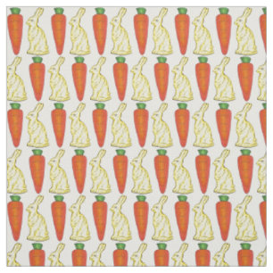 Chocolate Bunny Rabbit Orange Carrots Easter Candy Fabric