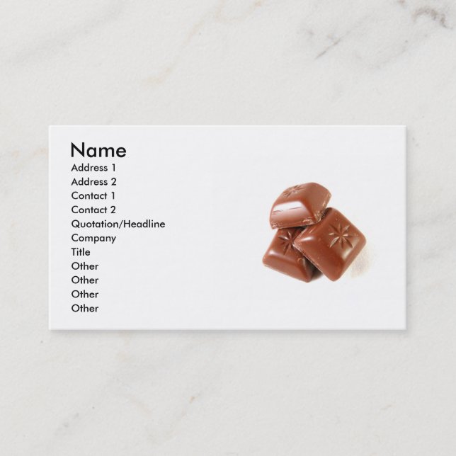 Chocolate Business Card (Front)