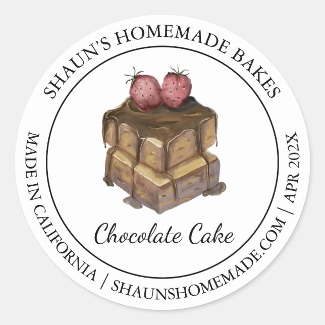 Chocolate Cake Baking Modern label (Front)