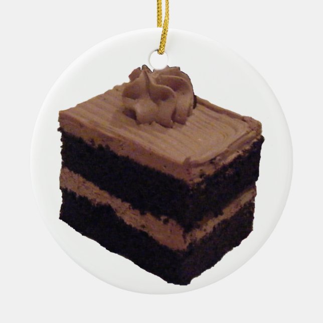 Chocolate Cake Ceramic Ornament (Front)
