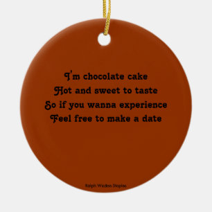 Chocolate cake ceramic ornament