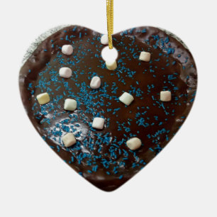 Chocolate cake ceramic ornament