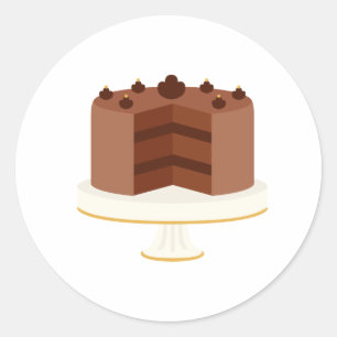 Chocolate Cake Classic Round Sticker
