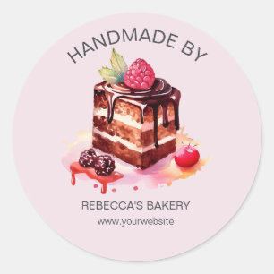 Chocolate cake Handmade with Love Sticker