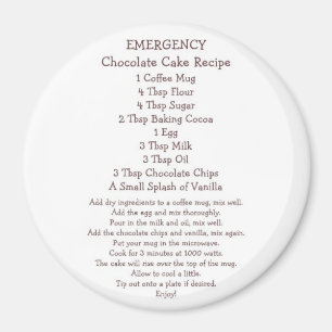 Chocolate Cake in a Mug Recipe Magnet