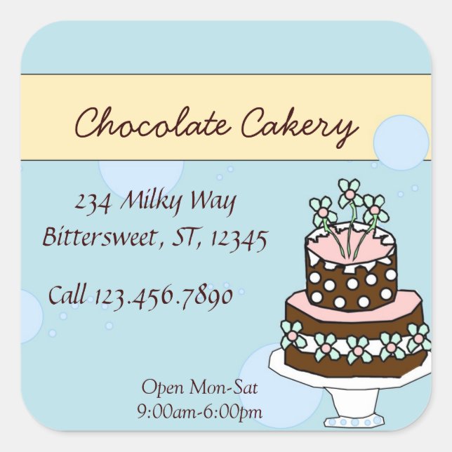 Chocolate cake large label (Front)