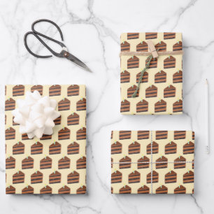 Chocolate Cake Slice  Wrapping Paper Sheet