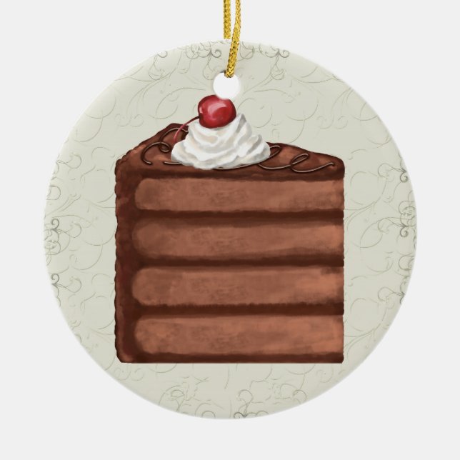 Chocolate Cake - SRF Ceramic Ornament (Front)