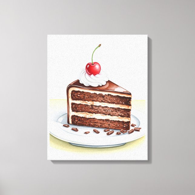 Chocolate Cake Stretched Canvas Wall Art (Front)