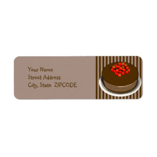 Chocolate Cake with Strawberries Address Labels