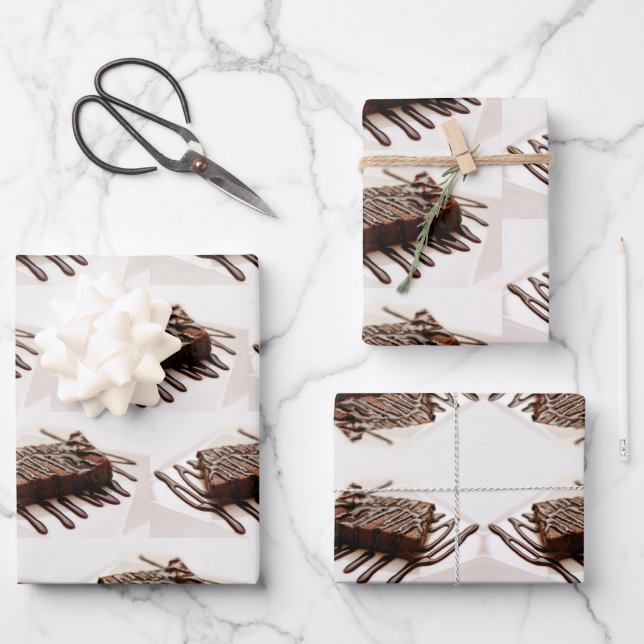Chocolate cake wrapping paper sheet (Front)