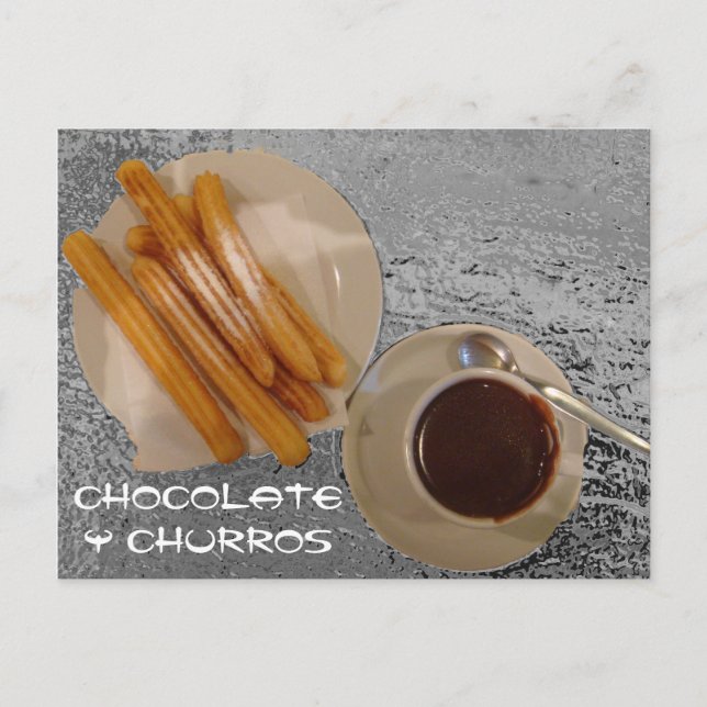 Chocolate Caliente con Churros Postcard (Front)