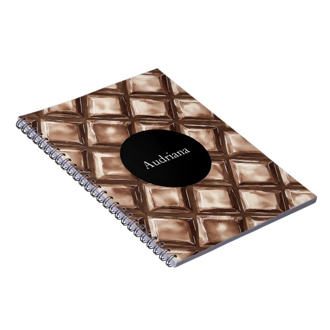 Chocolate candy bar circle personalized notebook (Right Side)