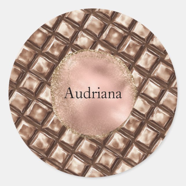Chocolate Candy Bar   Classic Round Sticker (Front)