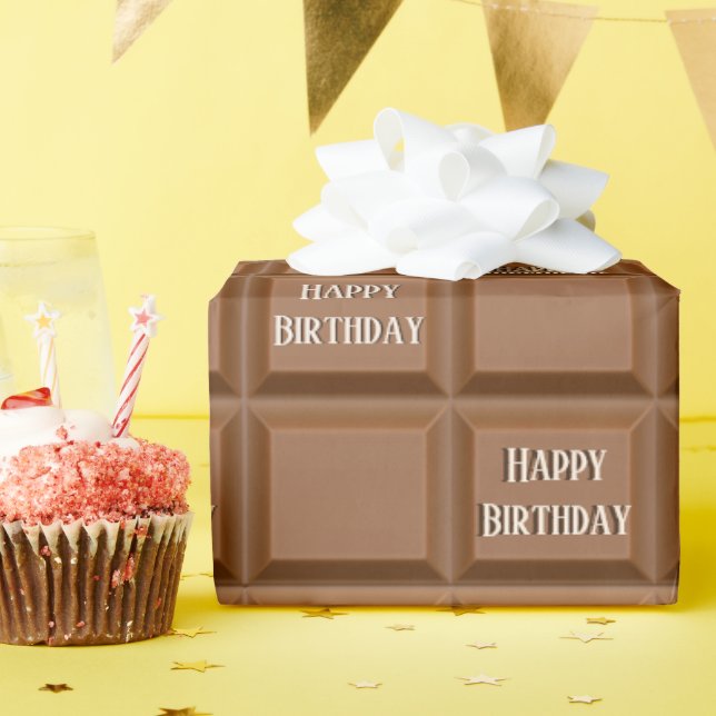 Chocolate Candy Bar for Birthday Wrapping Paper (Birthday Party)