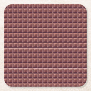 Chocolate Candy Bar Party Square Paper Coaster