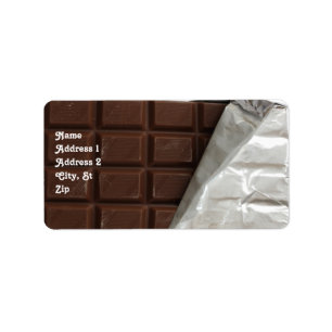 Chocolate Candy Bar Realistic Return Address Label