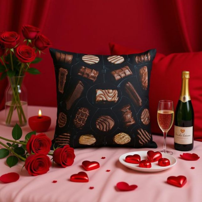 Chocolate Candy Box Throw Pillow (Creator Uploaded)