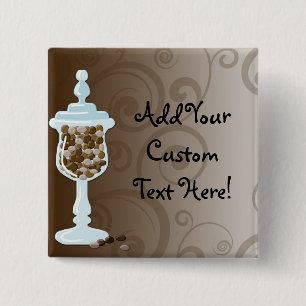 Chocolate Candy Buffet Bar, Urn of Sweets 2 Inch Square Button