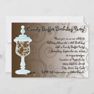 Chocolate Candy Buffet Bar, Urn of Sweets Invitation