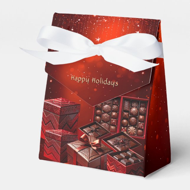 Chocolate Candy Christmas Holiday Gift Box (Front Side)