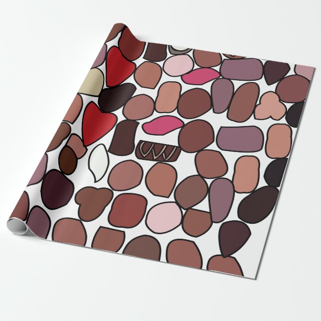 Chocolate Candy Confectionery Birthday Wrapping Paper (Unrolled)