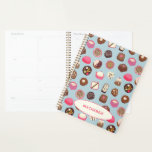 Chocolate Candy Confectionery Custom Name Planner<br><div class="desc">Delicious chocolate and candy confectionery pattern full of sweet treats and temptations!
Customize by changing the text and background colour.</div>