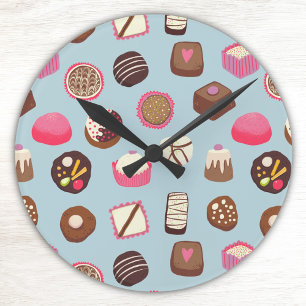Chocolate Candy Confectionery Round Clock