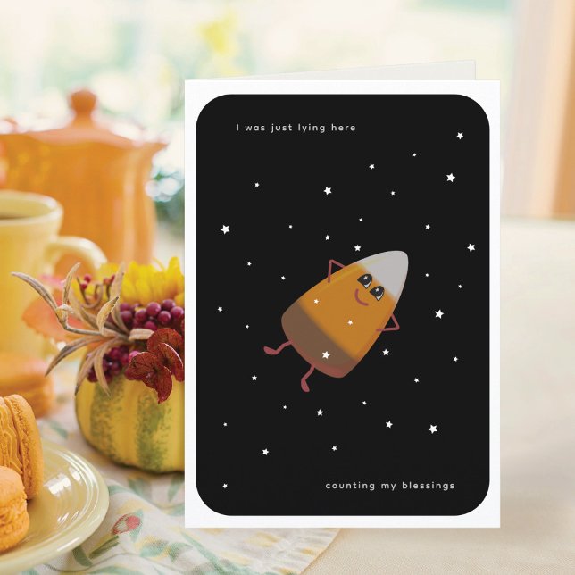Chocolate Candy Corn "Counting My Blessings" Fall Holiday Card (Creator Uploaded)