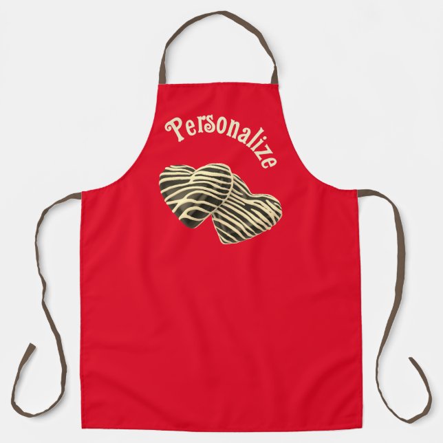Chocolate candy heart red cute love apron (Front)