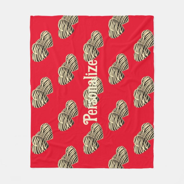 Chocolate candy heart romantic red cute love fleece blanket (Front)