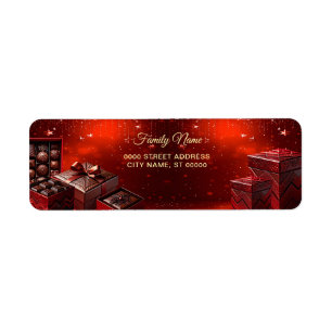 Chocolate Candy Holiday Return Address Label