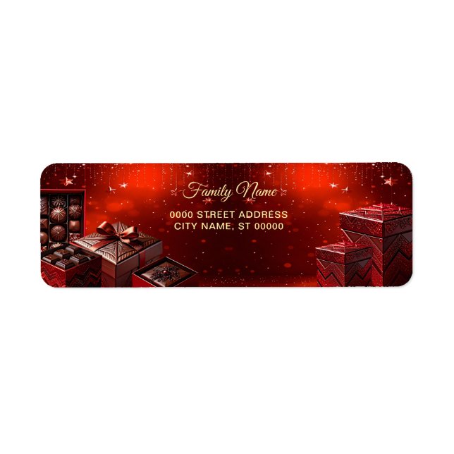 Chocolate Candy Holiday Return Address Label (Devant)