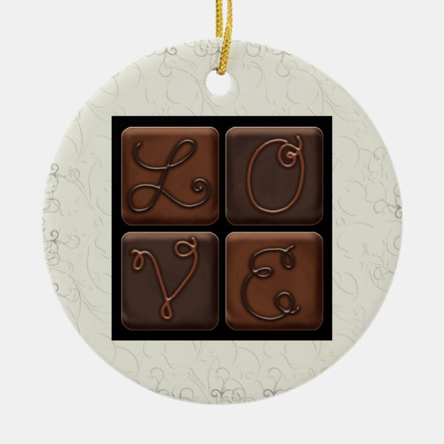 Chocolate Candy Love - SRF Ceramic Ornament (Front)